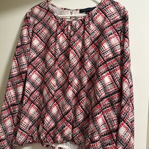 Tommy Hilfiger Women's Plaid Top - Red and Black